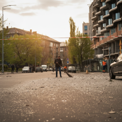 Последствия атаки дронов в Киеве