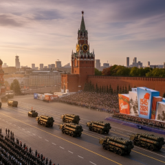 Moscow parade without military vehicles