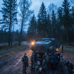 Destroyed base of 'Akhmat' after operation by GRU
