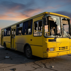 Російський дрон влучив у маршрутний автобус у Херсоні