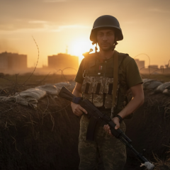 Военный во время интервью