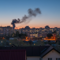 Explosions and fires at the plant