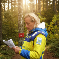 Oksana Khvostenko leads the Ukrainian women's biathlon team