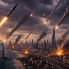 Iranian rockets and drones in attack