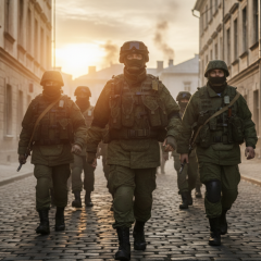 Російські війська на військовому танку