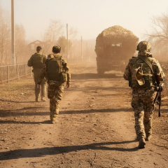 Militants attacking with weapons