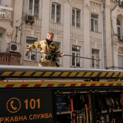 Пожар в многоэтажном доме в Киеве