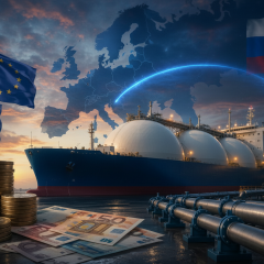 Gas tanker in Yamal port