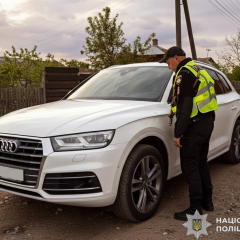 Поврежденный Audi после стрельбы на Львовщине
