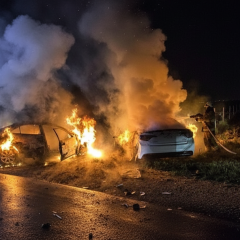 Автопригода у Лиманці: три автівки згоріли