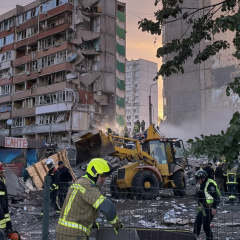 Разрушения после ракетных атак в Киеве