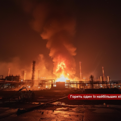Drones attacking plant at night