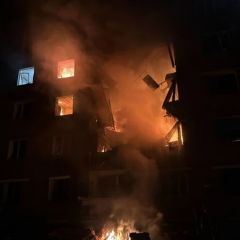 Destruction of a five-story building in Konotop