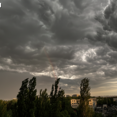 Blurry photo of strong storms in Kyiv region