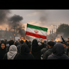 Iranian politician speaking at press conference