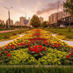 Kyiv decorated with floral embroidery