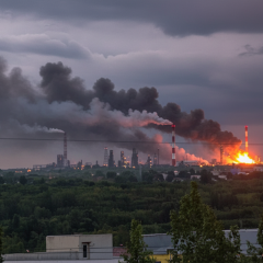 Strike on Oil Refinery 800 km away from the border