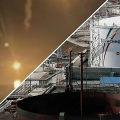 Photo of strike on refinery and frigate