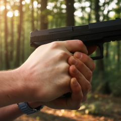Військовий стріляє біля багатоповерхівки