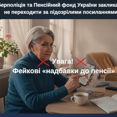 Попередження про фішингову схему у виплатах пенсій