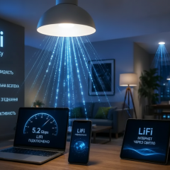 Light bulb with LiFi symbol