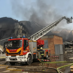 Destruction of warehouse in Dnipro due to RF