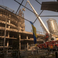 Repair works at shopping center Kvadrat in Kyiv