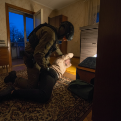 Задержание мужчины за нападение с ножом