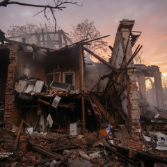 Consequences of the rocket strike in Dnipro