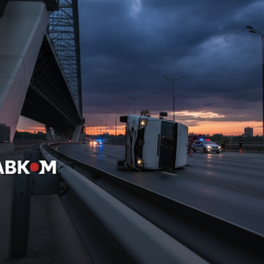 Авария в Киеве: Mercedes врезался в метропереход
