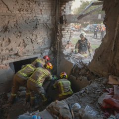 Russian drone hits multistory building