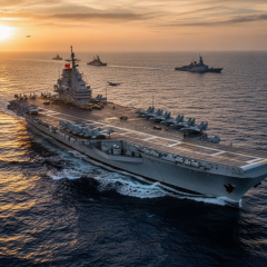 Chinese naval operation at sea