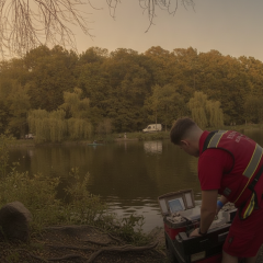Rescuers saved a drowning man in Kiev
