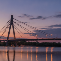 Частичное закрытие Северного моста в Киеве.