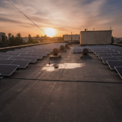 Solar power station on the college roof