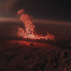 Drone attack on gas storage at night