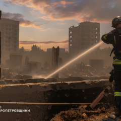 Кривой Рог после атаки: патрульная полиция опубликовала кадры с места прилета ракеты