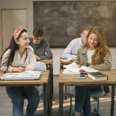 High school with student photos