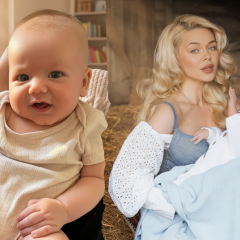 Alina Grosu with newborn son