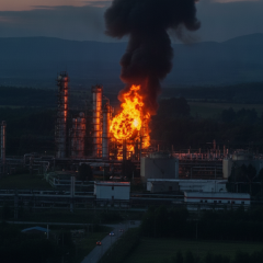 Український дрон поруч з НПЗ Росії