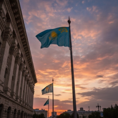 Крымскотатарский флаг в День знамени