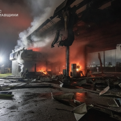Нічна атака дрона на АЗС
