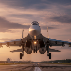 Истребители Су-30 на аэродроме в Крыму
