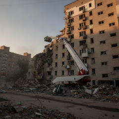 Zelensky Visits Kyiv Strike Site, Says Promised Missiles Never Delivered