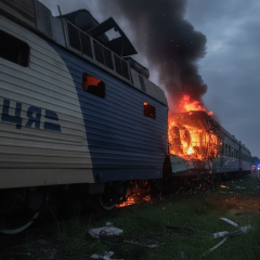 Russian drones attacking the railway