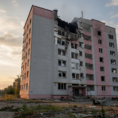 Russian drone hits 25-story building in Kyiv
