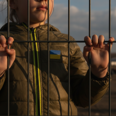 Russian children at the front in the Kremlin