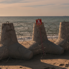 Explosion of ammunition in the sea
