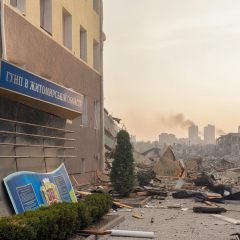 Удар дронів по поліції Житомира