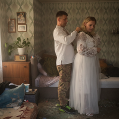 Свадьба после обстрела: Леонид и Людмила